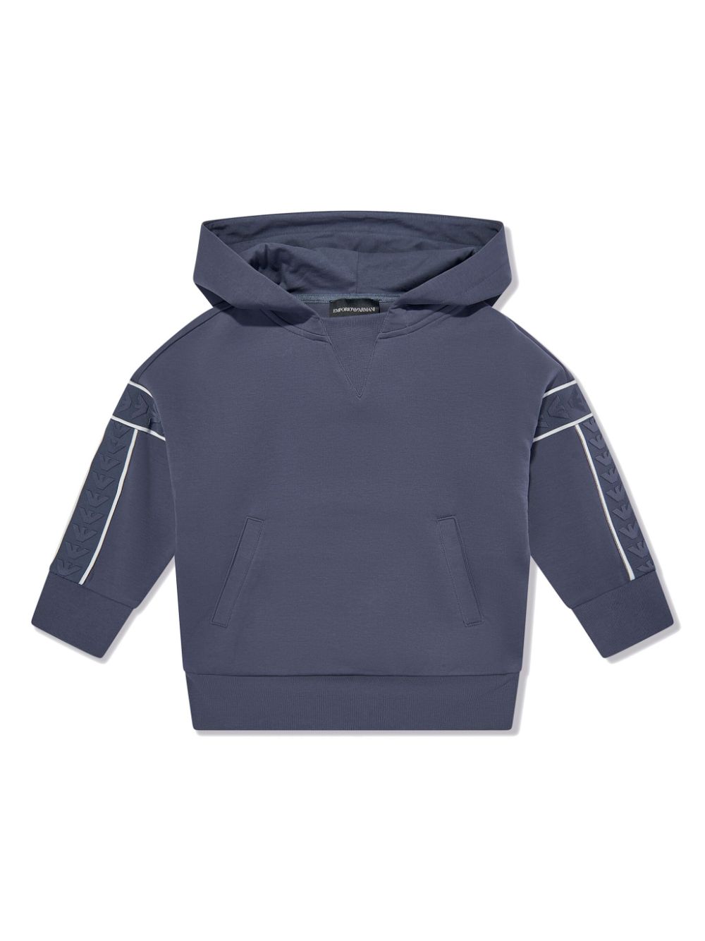 Emporio Armani Kids jacquard-logo-sleeve hoodie - Blue von Emporio Armani Kids