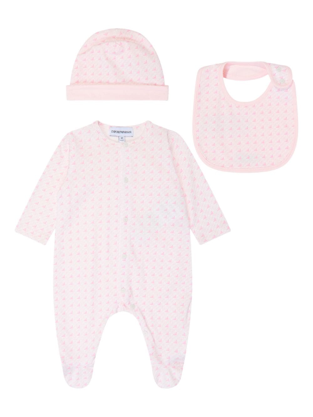 Emporio Armani Kids jacquard pattern babygrow set - Pink von Emporio Armani Kids