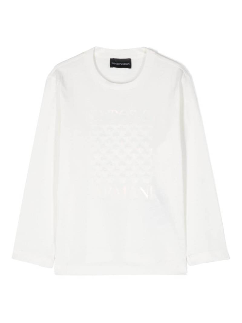 Emporio Armani Kids logo-appliqué cotton T-shirt - White von Emporio Armani Kids