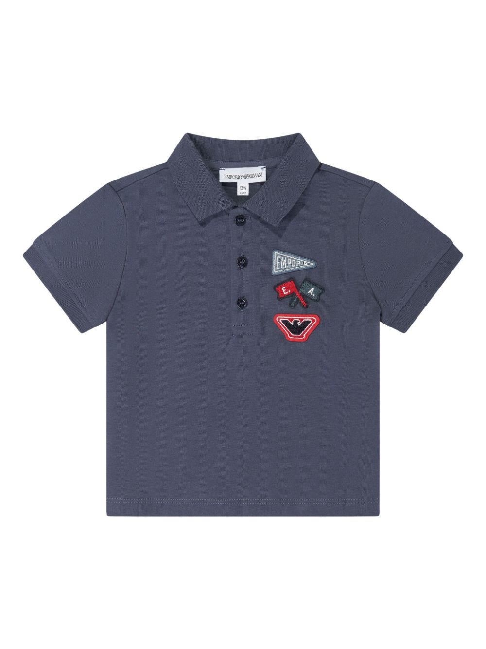 Emporio Armani Kids logo-appliqué polo shirt - Blue von Emporio Armani Kids