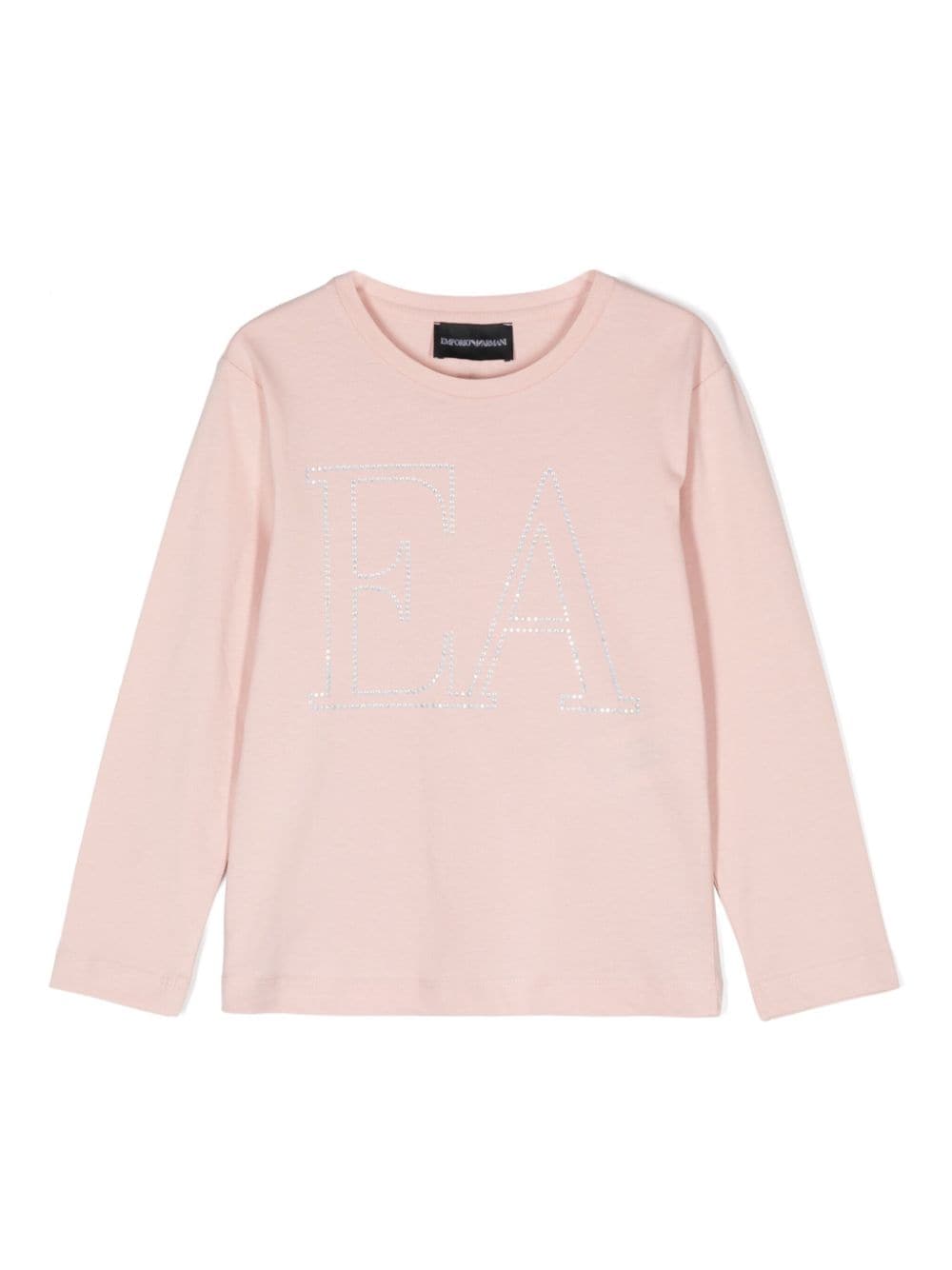 Emporio Armani Kids logo-embellished cotton T-shirt - Pink von Emporio Armani Kids