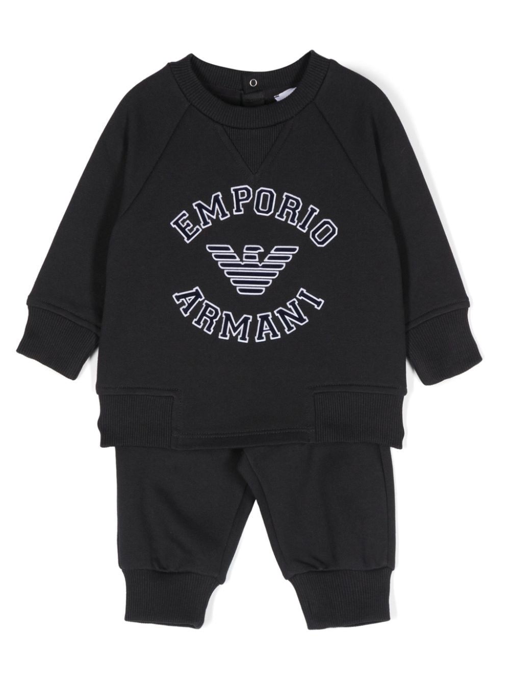 Emporio Armani Kids logo-embossed cotton tracksuit - Blue von Emporio Armani Kids