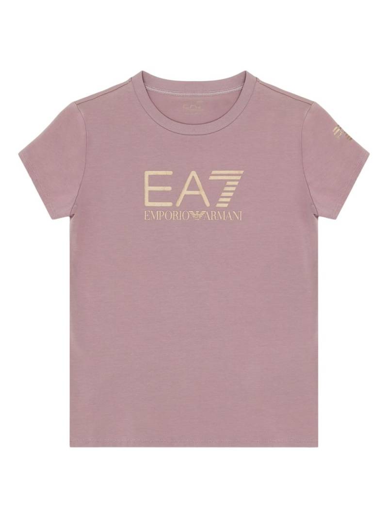 Emporio Armani Kids logo-embroidered T-shirt - Pink von Emporio Armani Kids