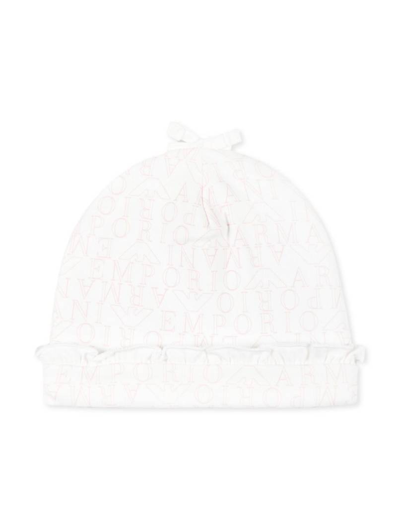 Emporio Armani Kids logo-embroidered beanie - White von Emporio Armani Kids