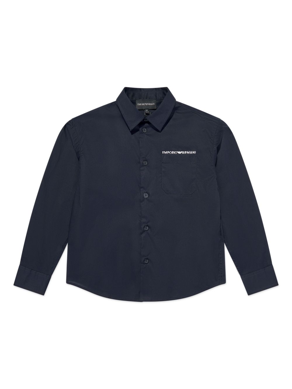 Emporio Armani Kids logo-embroidered button-up shirt - Blue von Emporio Armani Kids