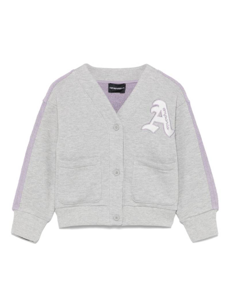 Emporio Armani Kids logo-embroidered cardigan - Grey von Emporio Armani Kids