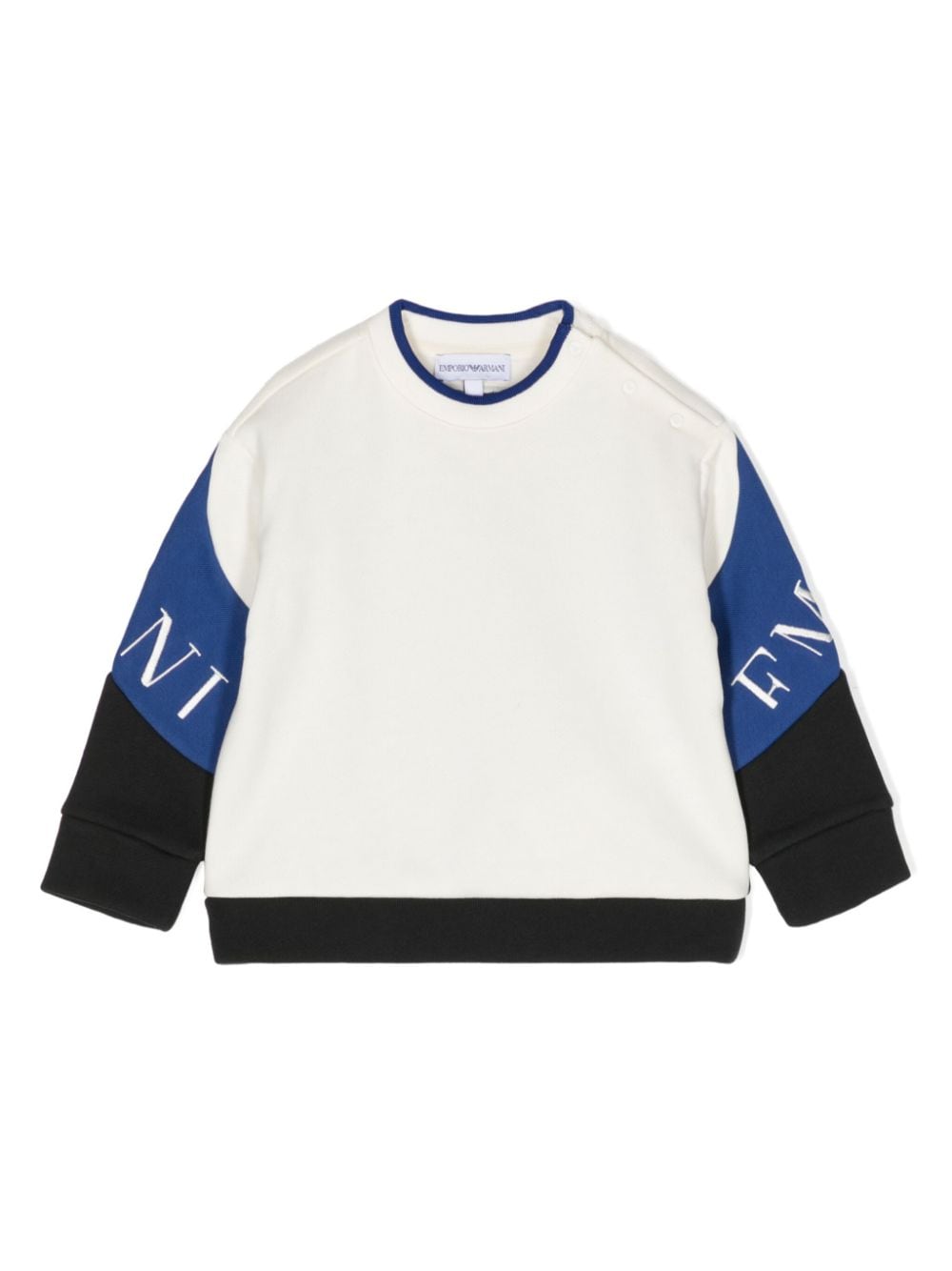 Emporio Armani Kids logo-embroidered colour-block sweatshirt - Multicolour von Emporio Armani Kids