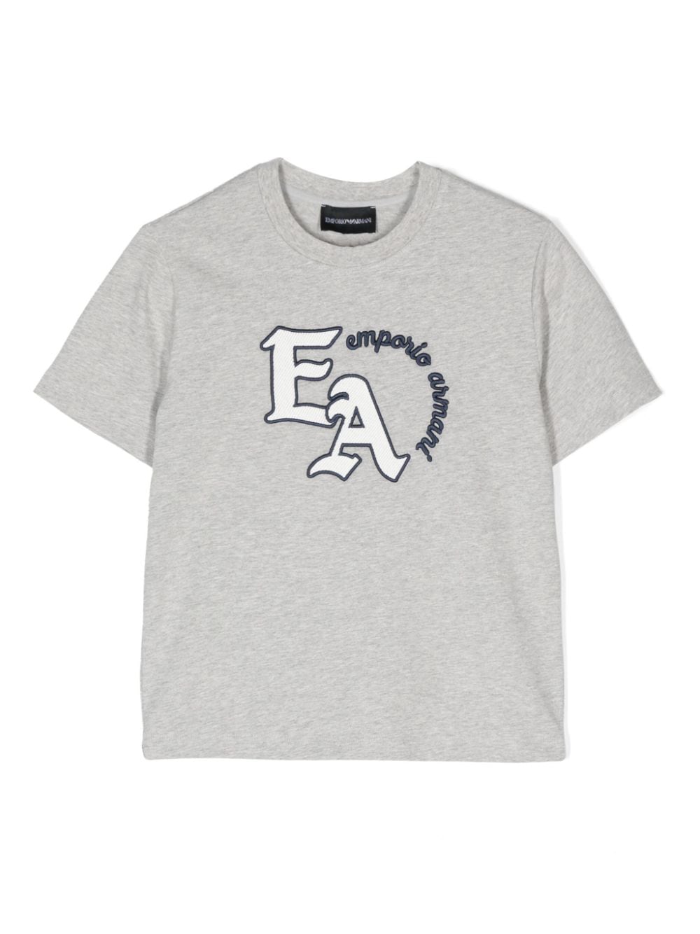 Emporio Armani Kids logo-embroidered cotton T-shirt - Grey von Emporio Armani Kids