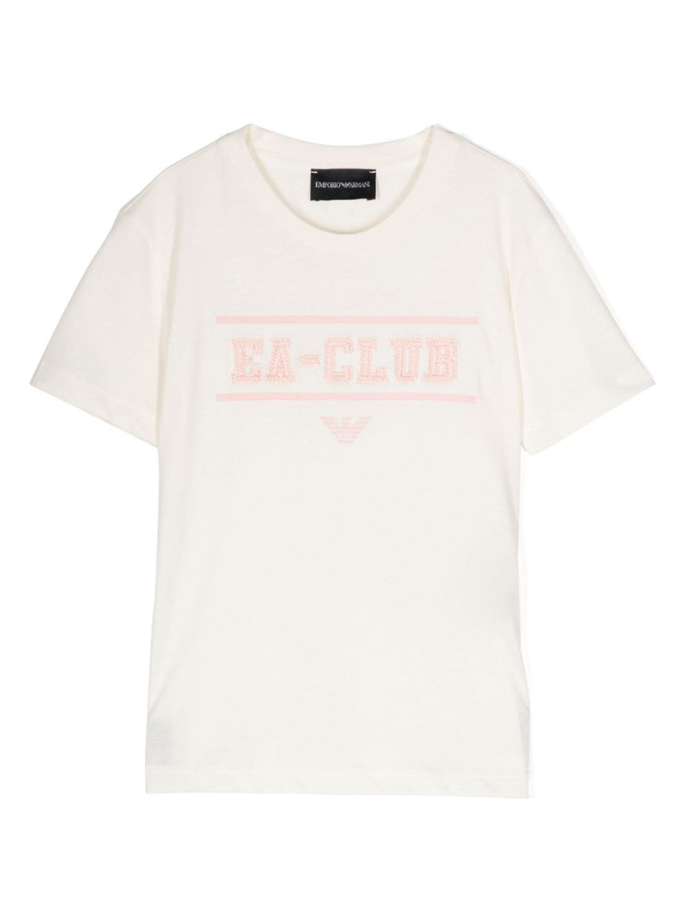 Emporio Armani Kids logo-embroidered cotton T-shirt - Neutrals von Emporio Armani Kids