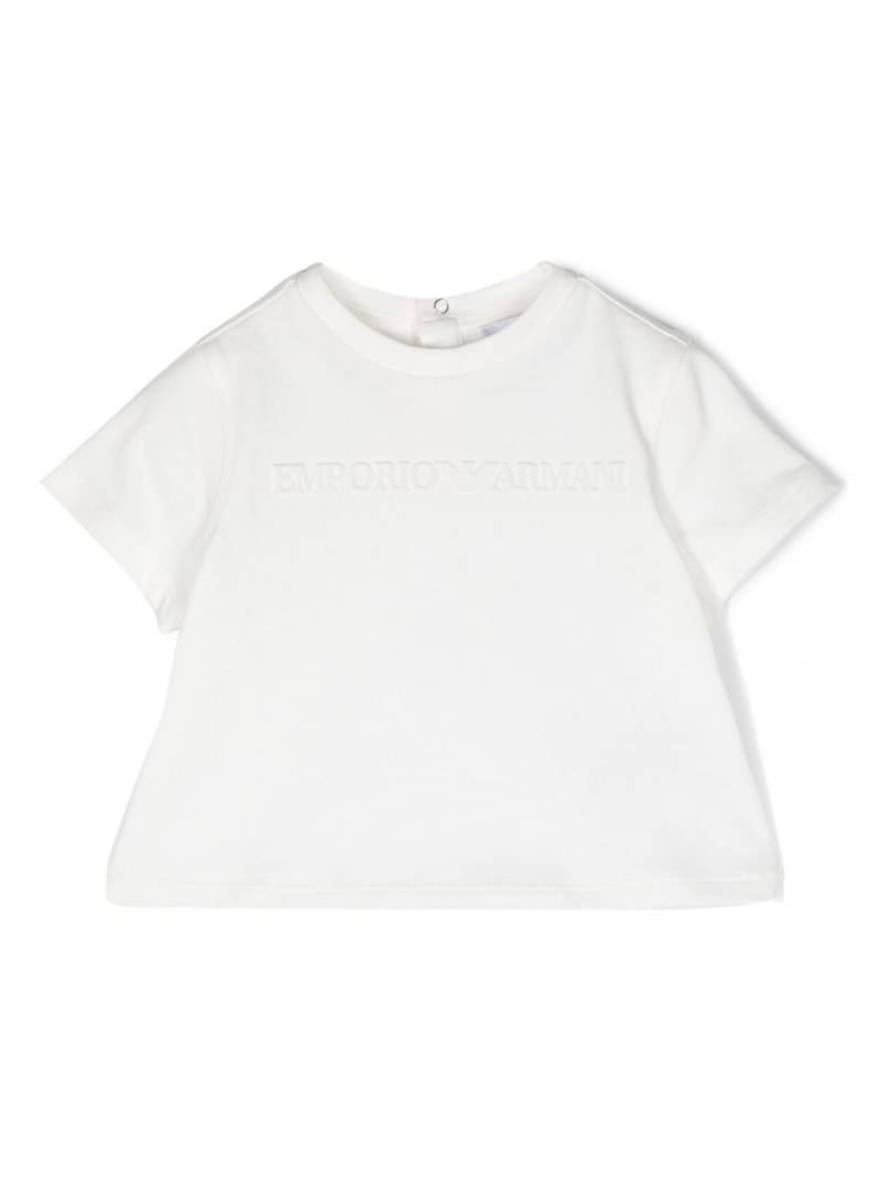 Emporio Armani Kids logo embroidered cotton T-shirt - White von Emporio Armani Kids