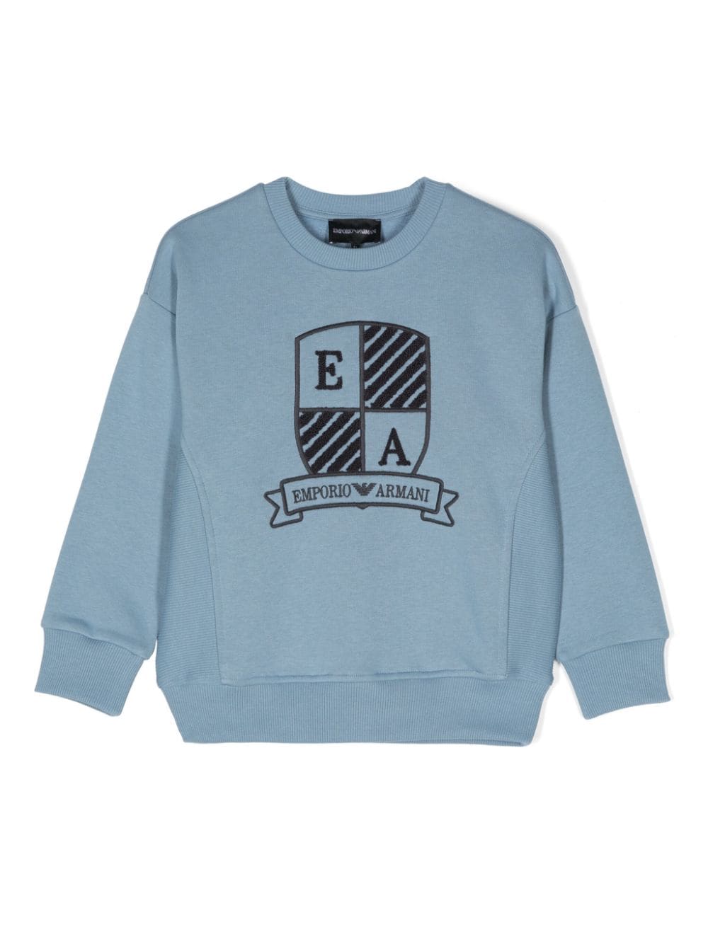 Emporio Armani Kids logo-embroidered jersey sweatshirt - Blue von Emporio Armani Kids