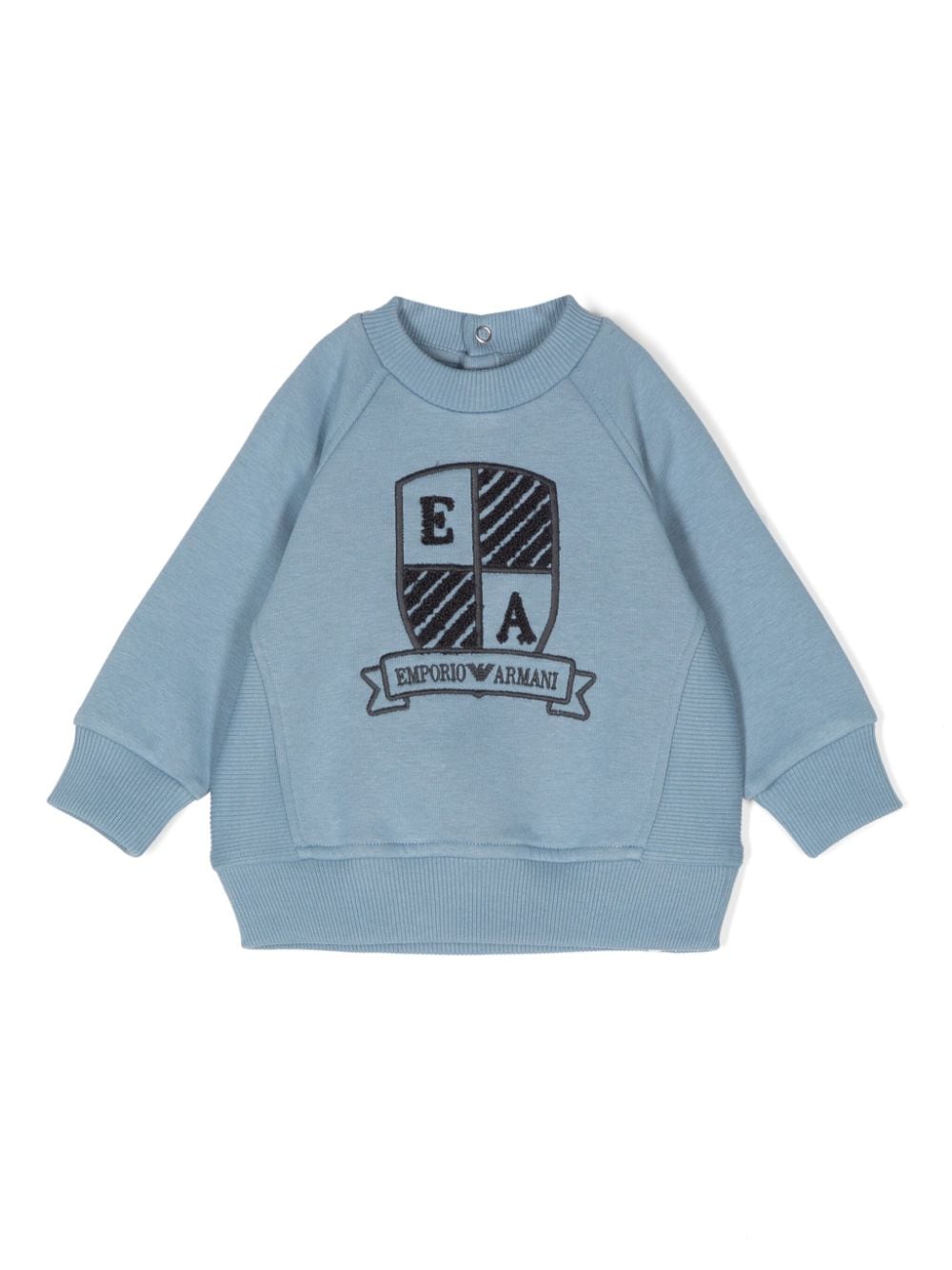 Emporio Armani Kids logo-embroidered jersey sweatshirt - Blue von Emporio Armani Kids