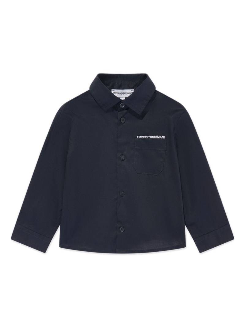 Emporio Armani Kids logo-embroidered shirt - Blue von Emporio Armani Kids