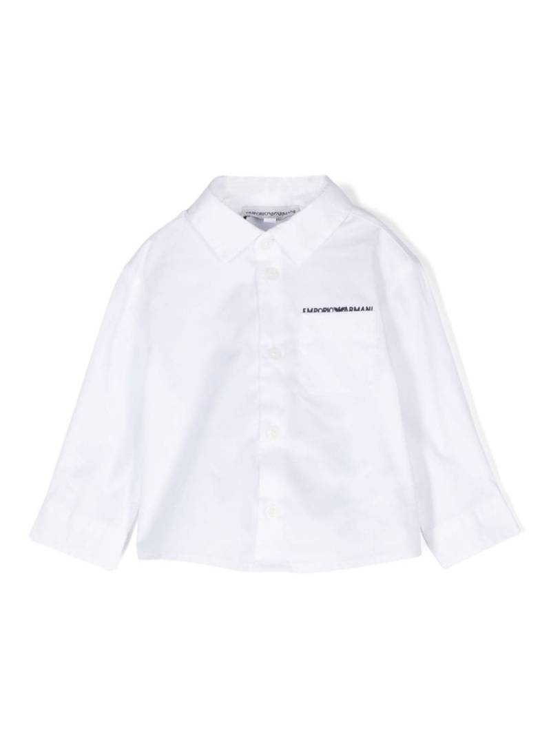 Emporio Armani Kids logo-embroidered shirt - White von Emporio Armani Kids