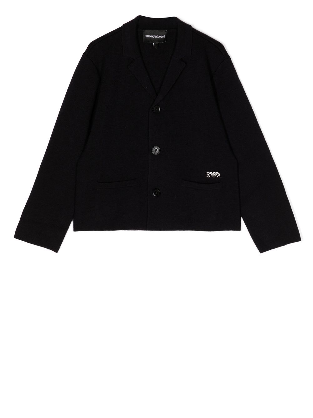 Emporio Armani Kids logo-embroidered single-breasted blazer - Black von Emporio Armani Kids