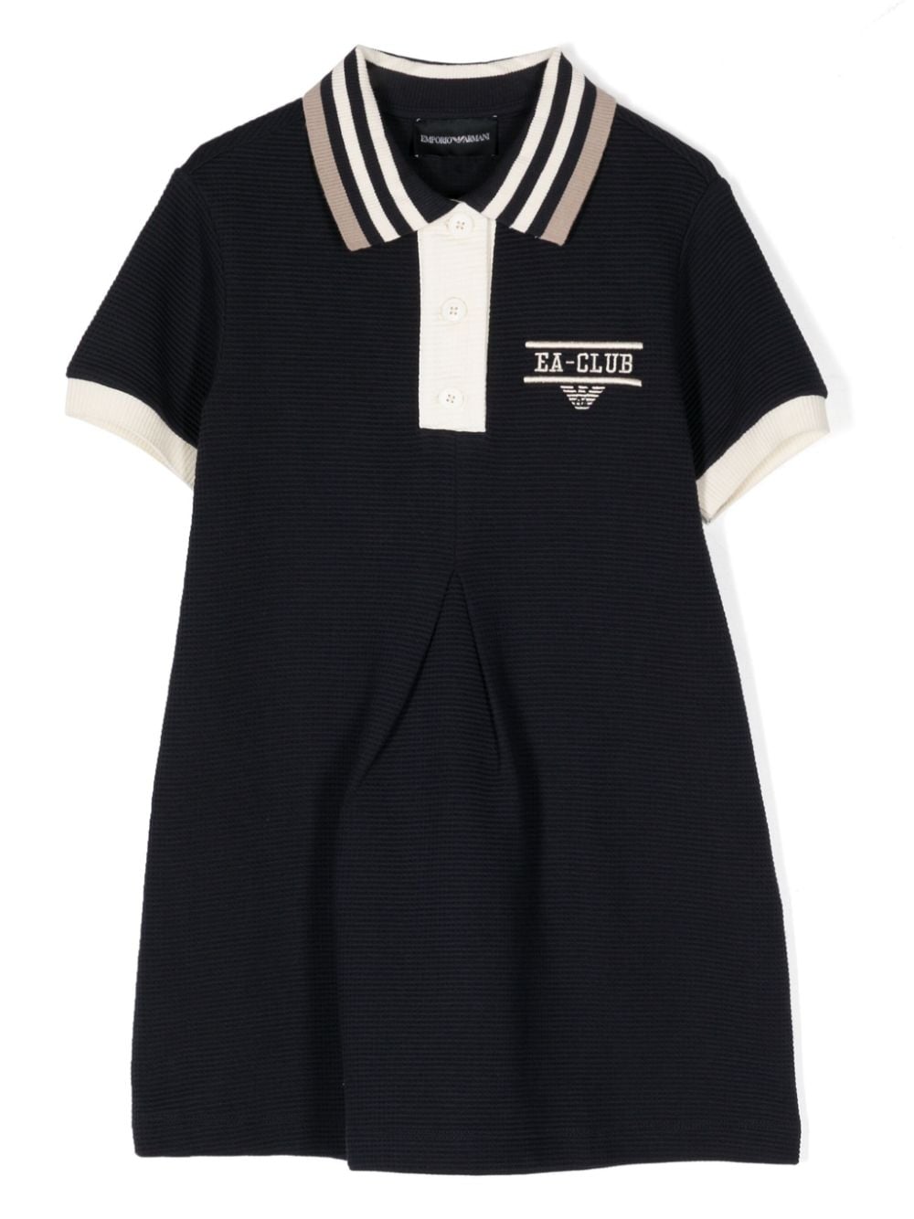 Emporio Armani Kids logo-embroidered waffle-knit dress - Blue von Emporio Armani Kids