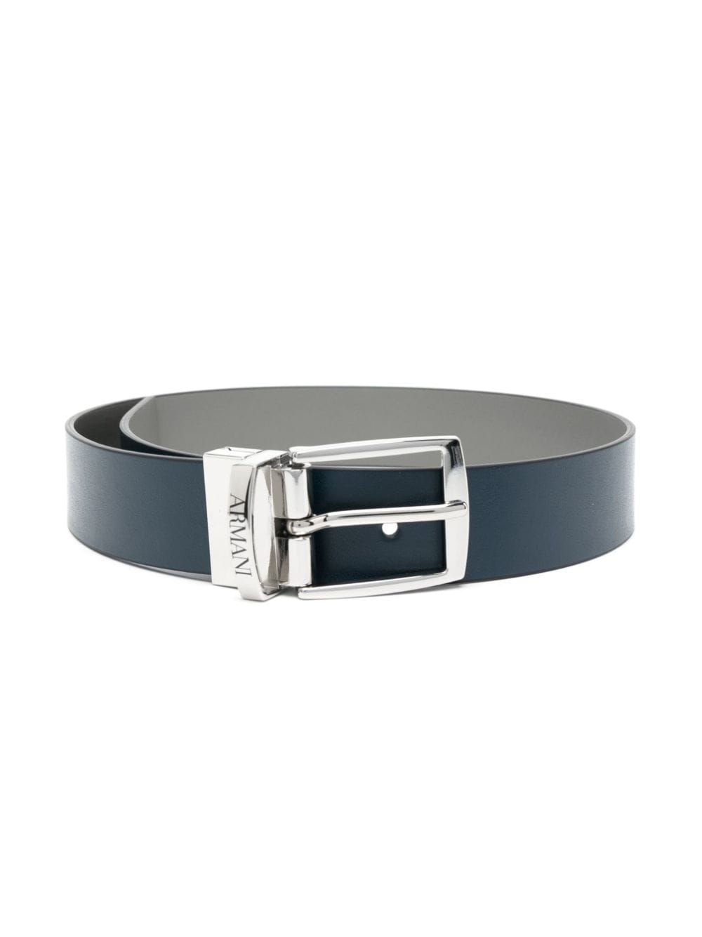 Emporio Armani Kids logo-engraved faux-leather belt - Blue von Emporio Armani Kids