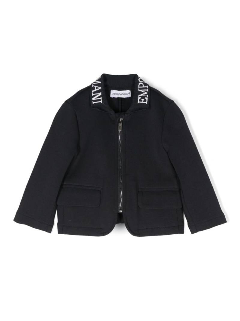 Emporio Armani Kids logo-intarsia blazer - Blue von Emporio Armani Kids