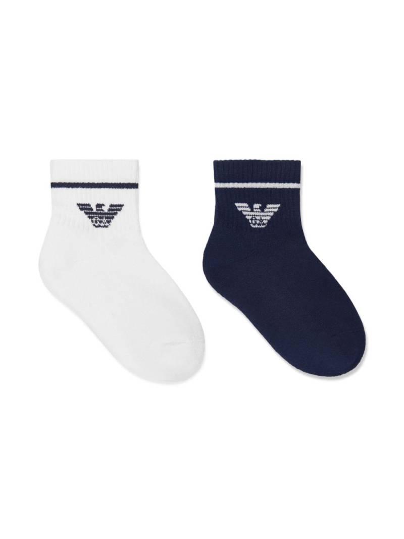 Emporio Armani Kids logo-intarsia socks (pack of two) - Blue von Emporio Armani Kids