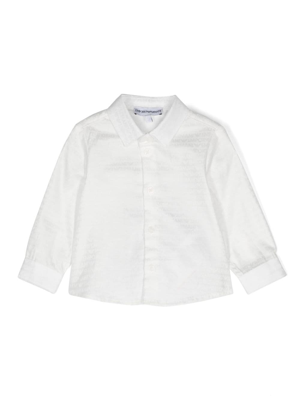 Emporio Armani Kids logo-jacquard shirt - White von Emporio Armani Kids