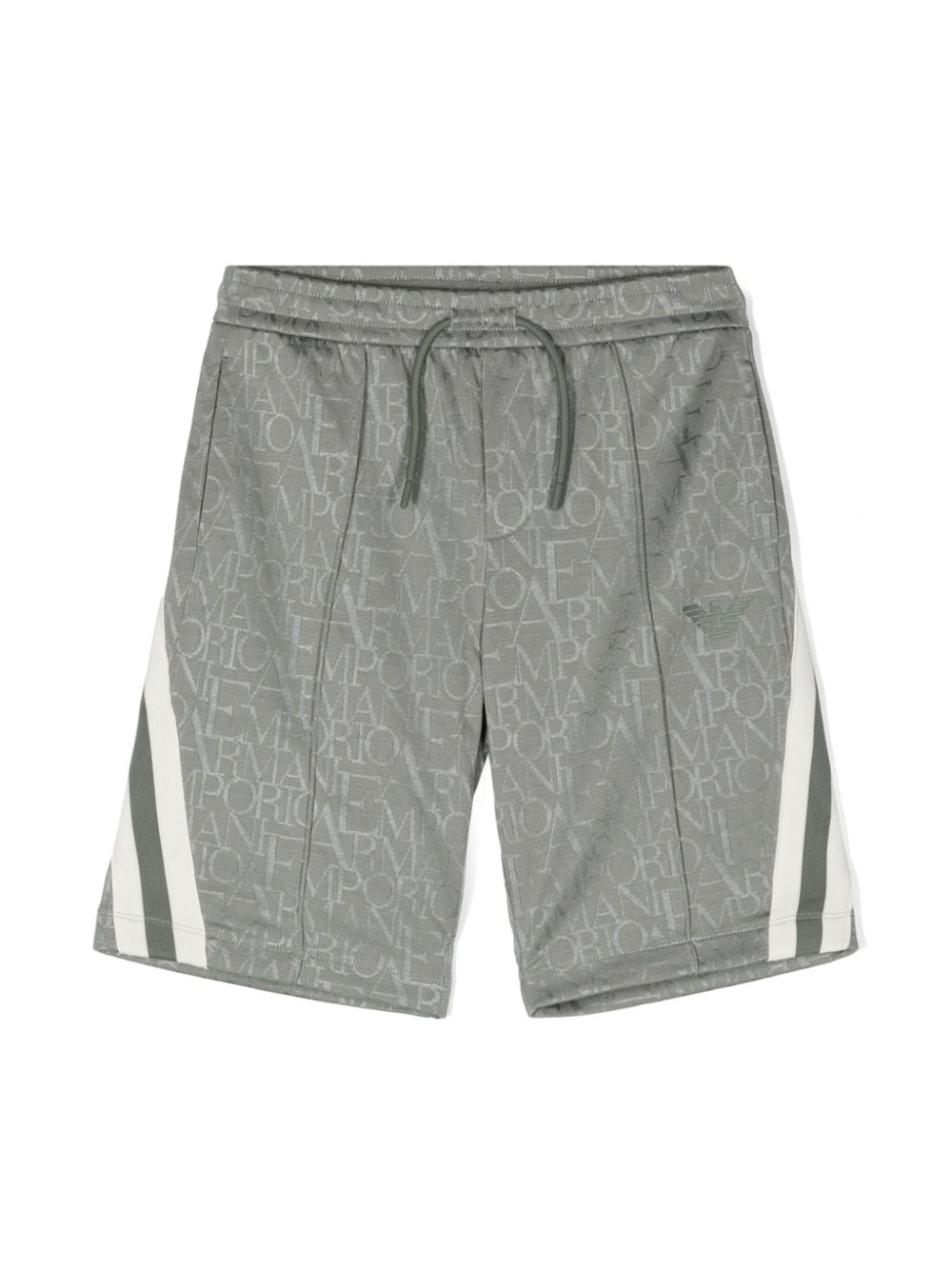 Emporio Armani Kids logo-jacquard track shorts - Green von Emporio Armani Kids