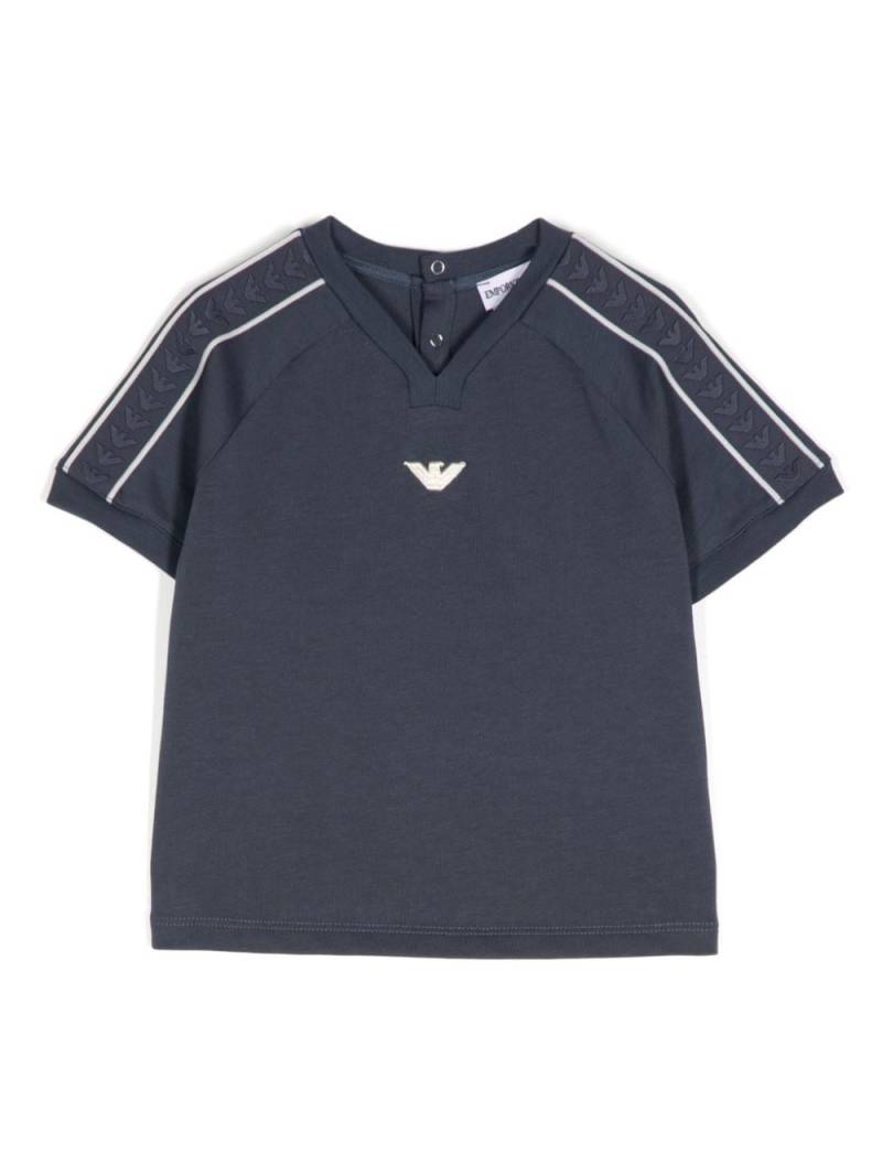 Emporio Armani Kids logo-patch T-shirt - Blue von Emporio Armani Kids