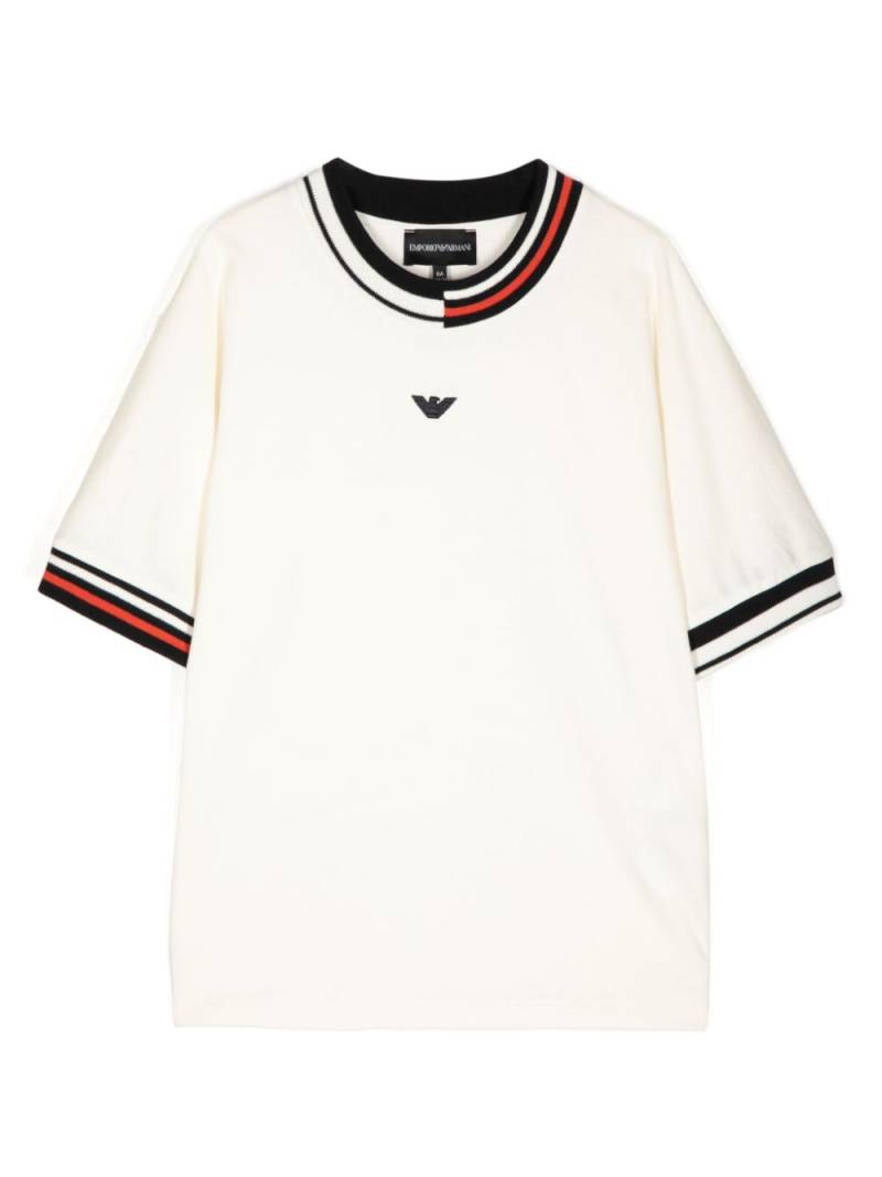 Emporio Armani Kids logo-patch T-shirt - Neutrals von Emporio Armani Kids