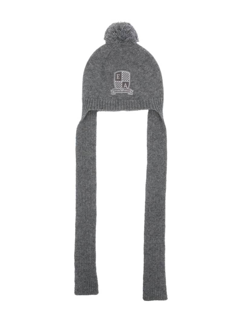 Emporio Armani Kids logo-patch beanie - Grey von Emporio Armani Kids