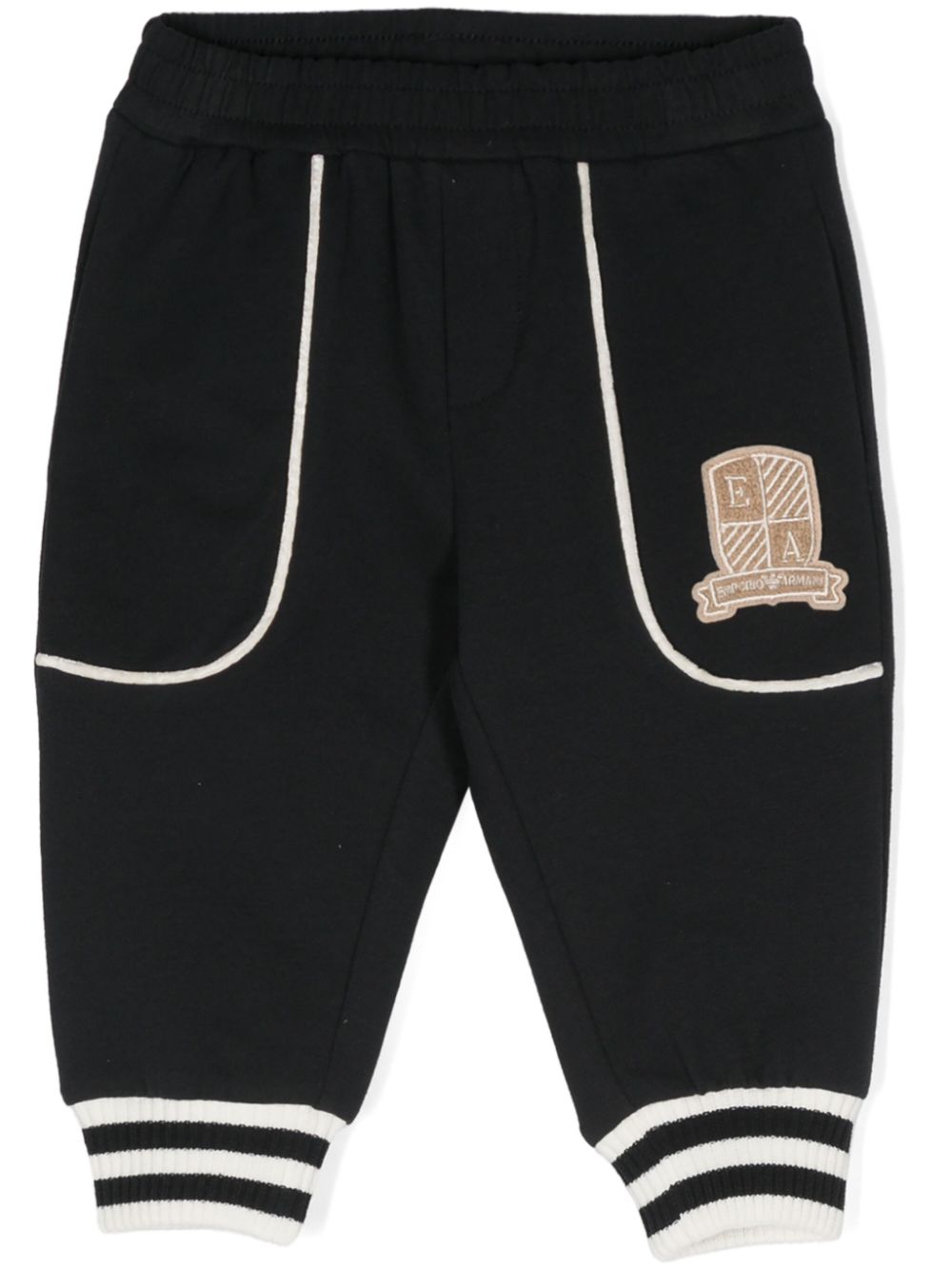 Emporio Armani Kids logo-patch cotton track pants - Blue von Emporio Armani Kids