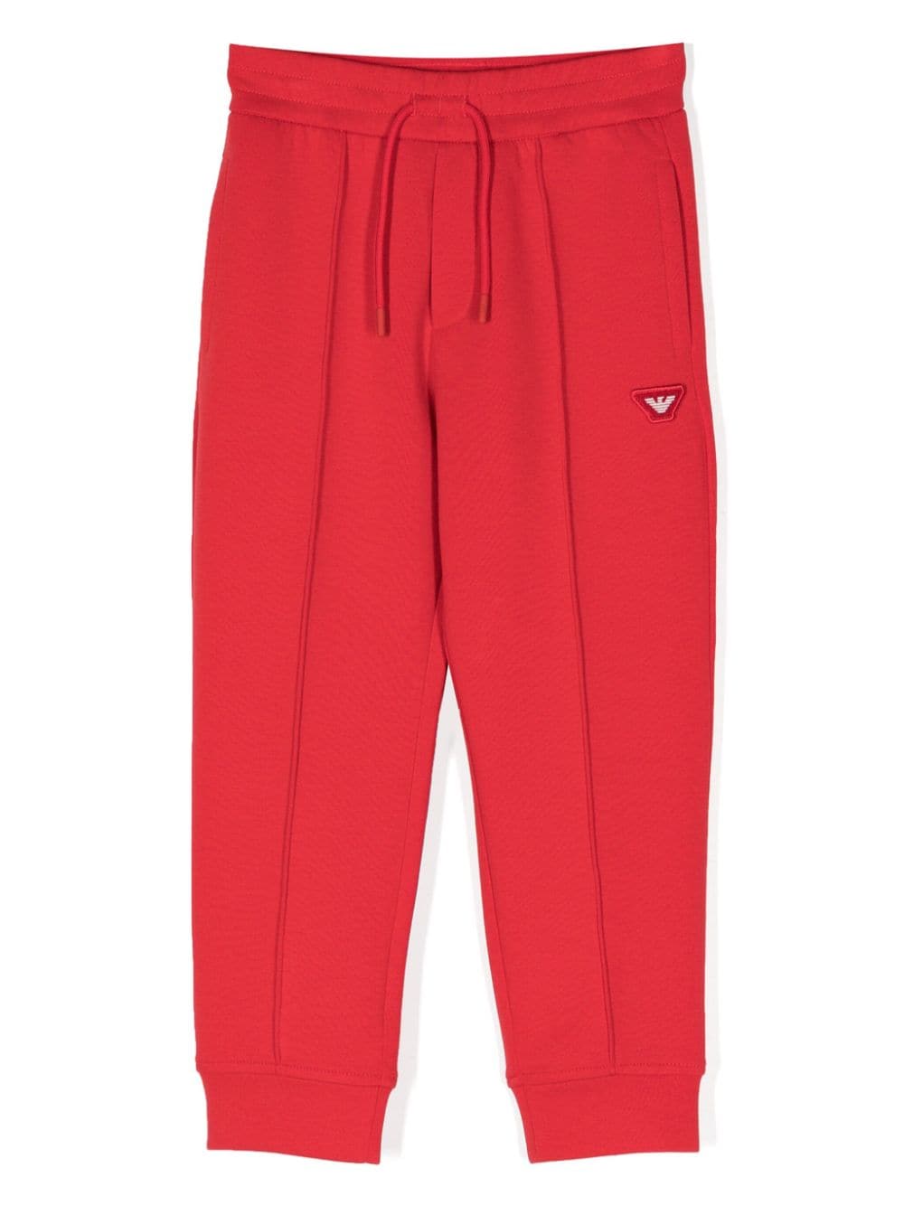 Emporio Armani Kids logo-patch drawstring track pants - Red von Emporio Armani Kids