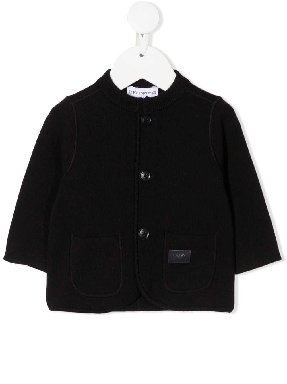 Emporio Armani Kids logo patch knitted cardigan - Blue von Emporio Armani Kids