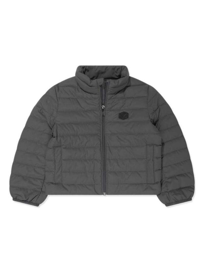 Emporio Armani Kids logo-patch quilted puffer jacket - Grey von Emporio Armani Kids