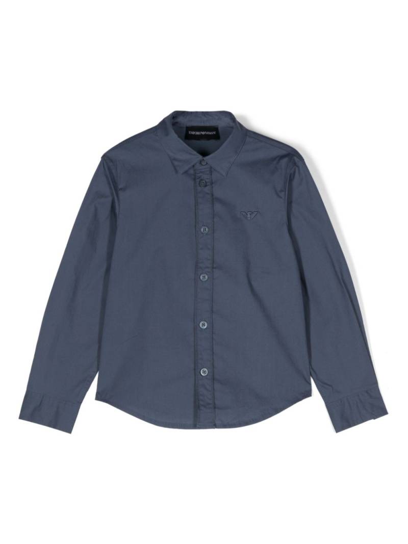 Emporio Armani Kids logo-patch shirt - Blue von Emporio Armani Kids