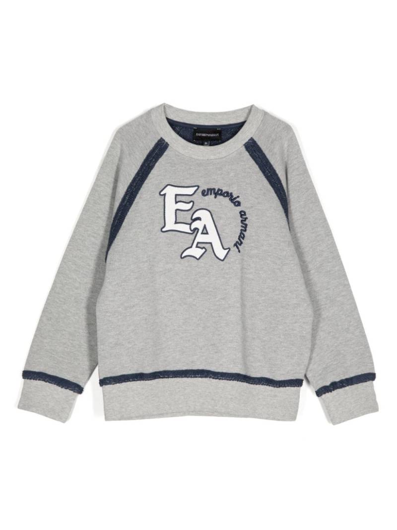 Emporio Armani Kids logo-patch sweatshirt - Grey von Emporio Armani Kids