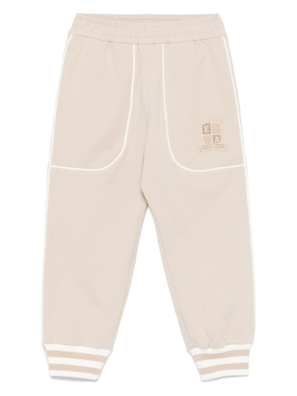 Emporio Armani Kids logo-patch track trousers - Neutrals von Emporio Armani Kids