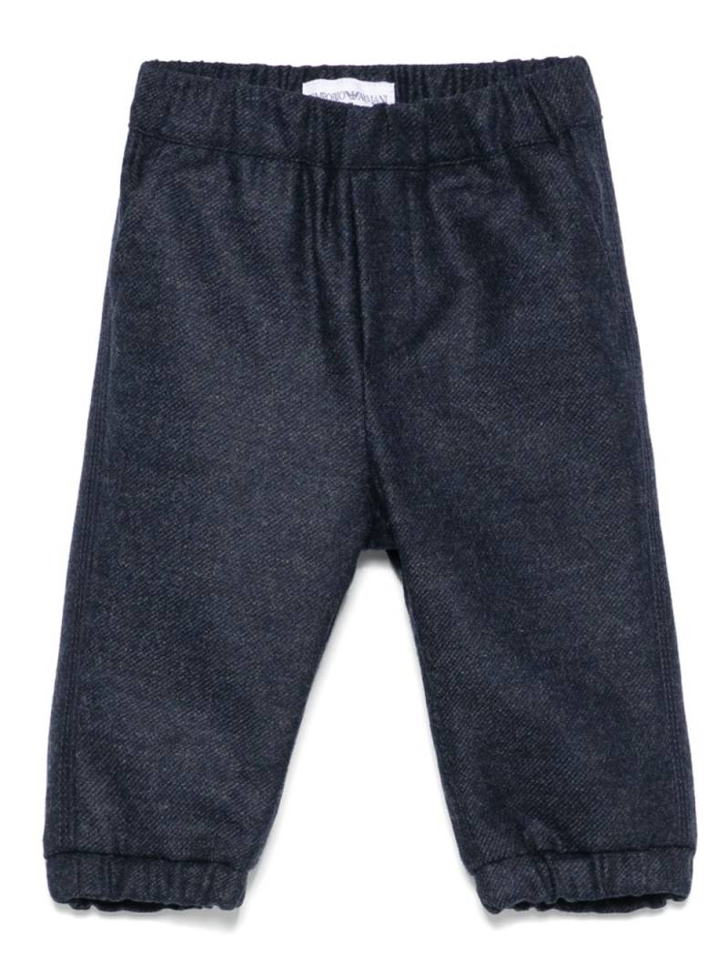 Emporio Armani Kids logo-patch trousers - Blue von Emporio Armani Kids