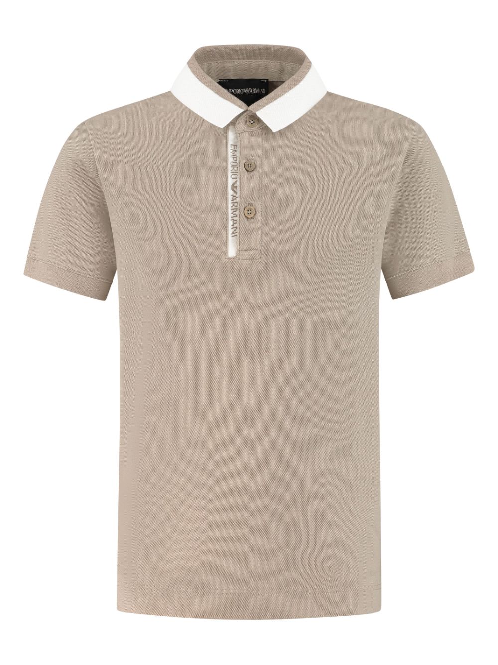 Emporio Armani Kids logo-placket polo shirt - Neutrals von Emporio Armani Kids