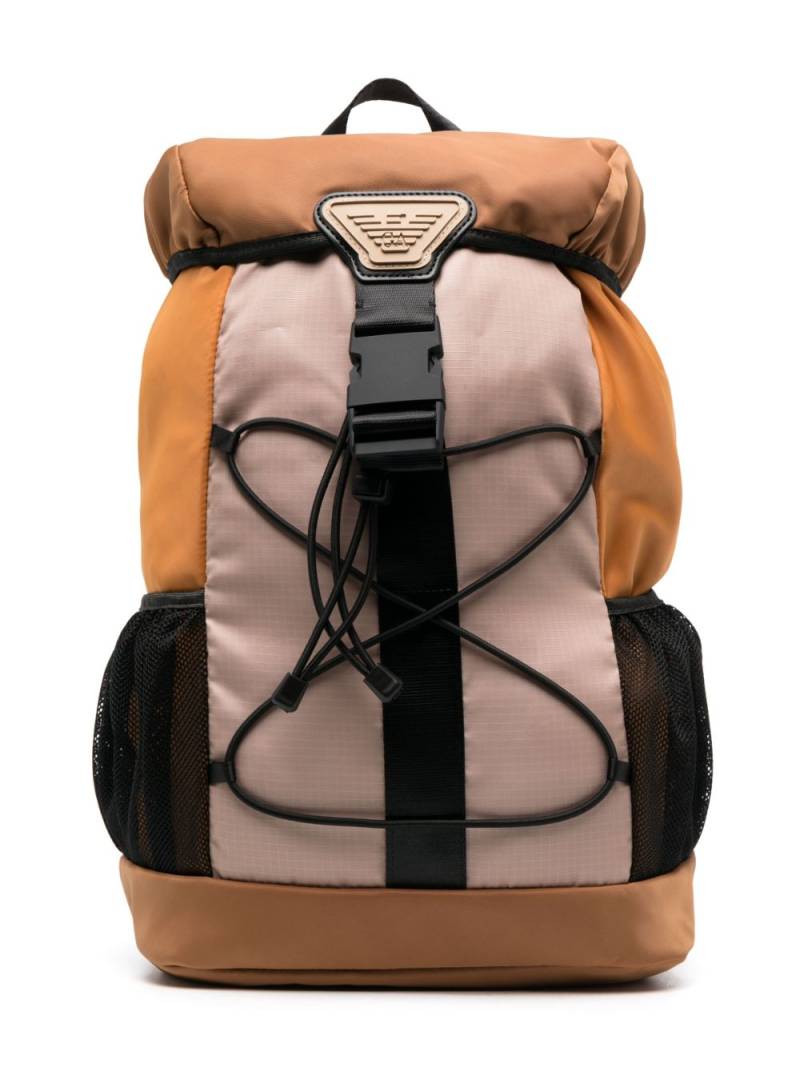 Emporio Armani Kids logo-plaque camping backpack - Brown von Emporio Armani Kids