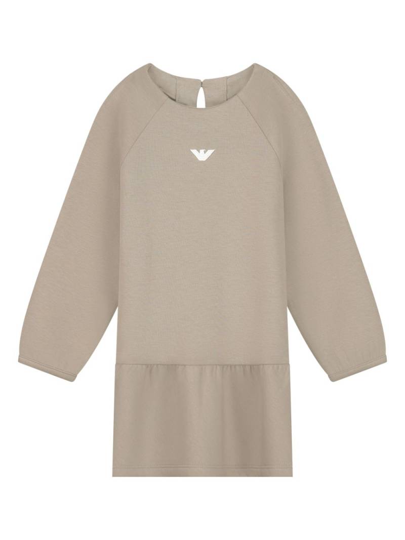 Emporio Armani Kids logo-plaque dress - Neutrals von Emporio Armani Kids