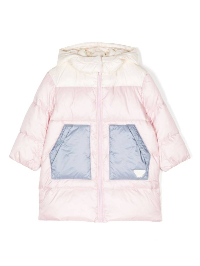 Emporio Armani Kids logo-plaque puffer jacket - Pink von Emporio Armani Kids