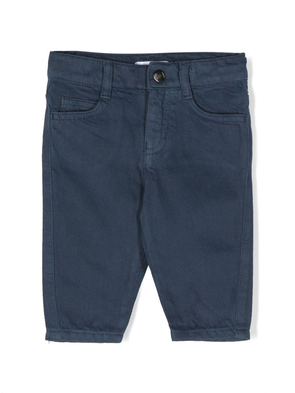 Emporio Armani Kids logo-plaque twill chinos - Blue von Emporio Armani Kids