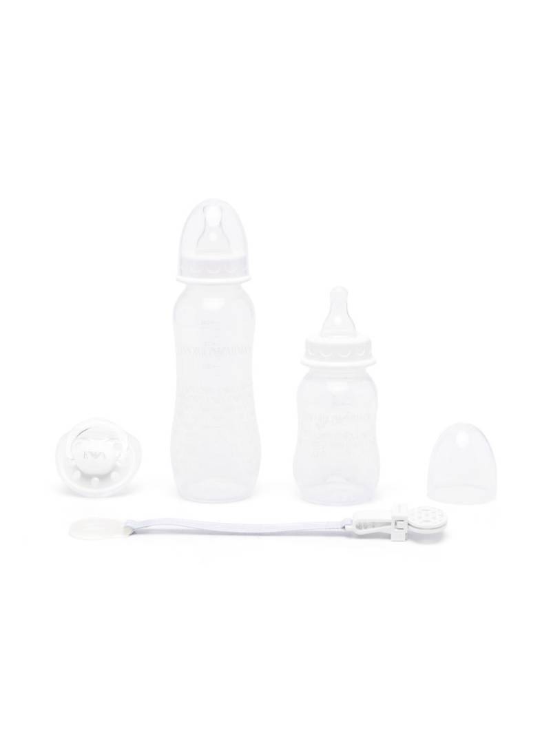 Emporio Armani Kids logo-print bottle & dummy set - Grey von Emporio Armani Kids