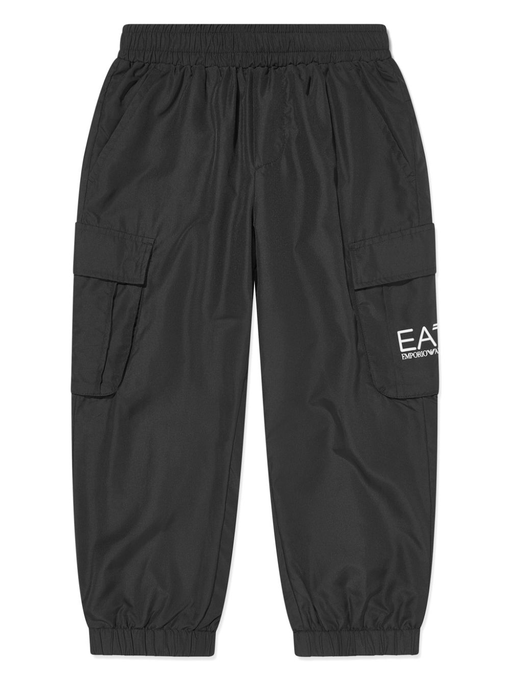 Emporio Armani Kids logo-print cargo trousers - Black von Emporio Armani Kids