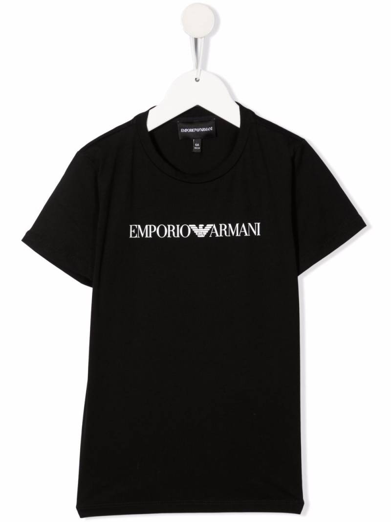 Emporio Armani Kids logo-print cotton T-Shirt - Black von Emporio Armani Kids