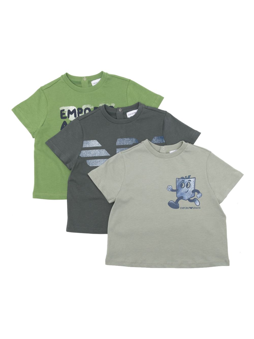 Emporio Armani Kids logo-print cotton T-shirt (pack of three) - Green von Emporio Armani Kids