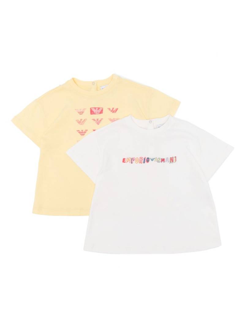 Emporio Armani Kids logo-print cotton T-shirt - Yellow von Emporio Armani Kids