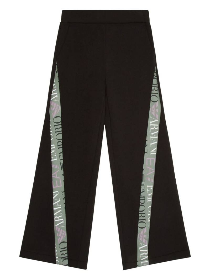 Emporio Armani Kids logo-print cotton-blend trousers - Black von Emporio Armani Kids