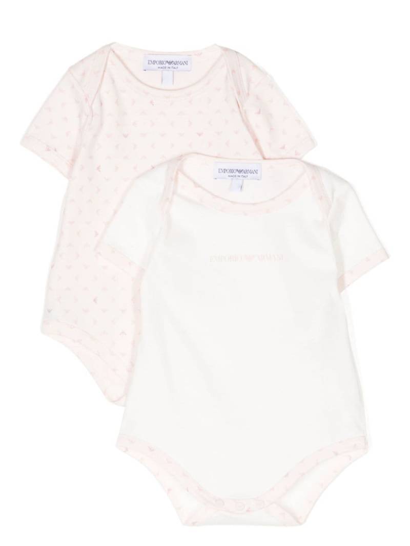 Emporio Armani Kids logo-print cotton bodies (pack of two) - Pink von Emporio Armani Kids