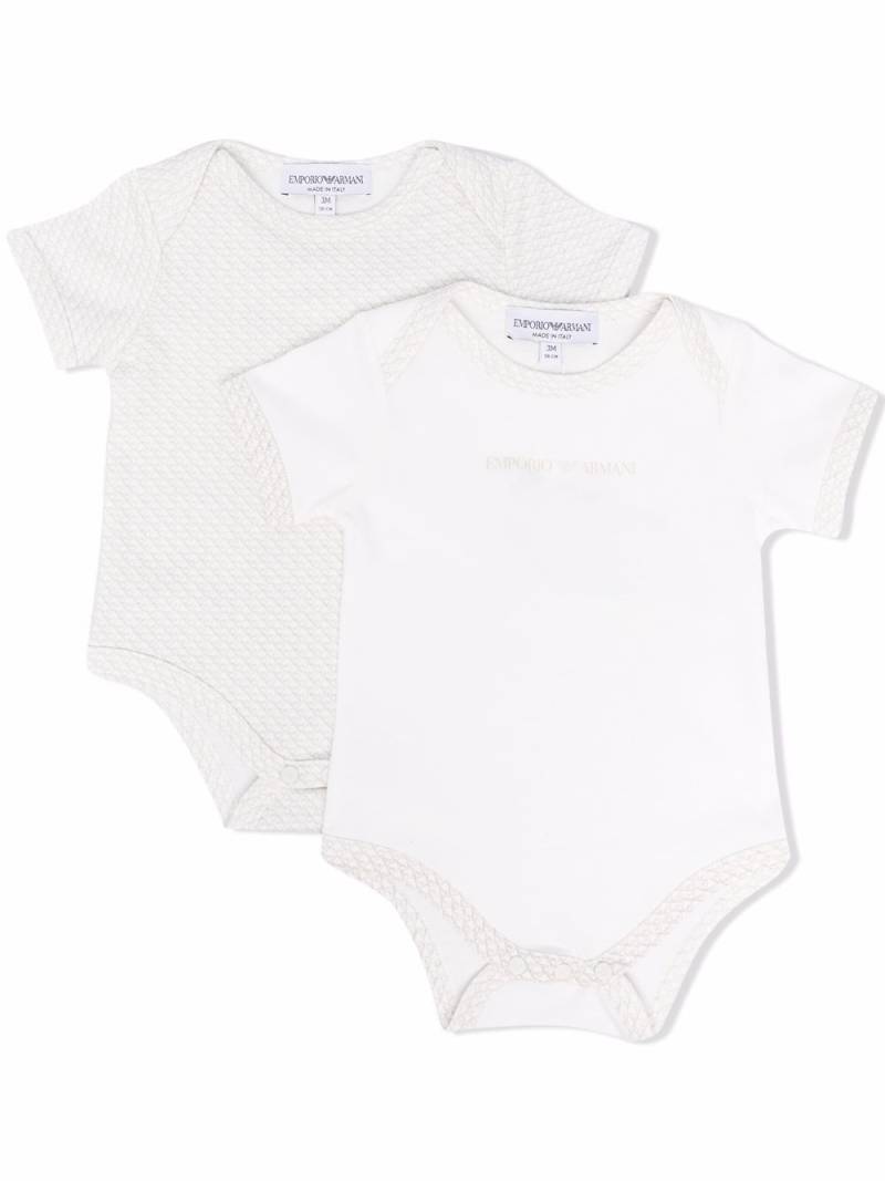 Emporio Armani Kids logo-print cotton set-of-two bodies - Neutrals von Emporio Armani Kids