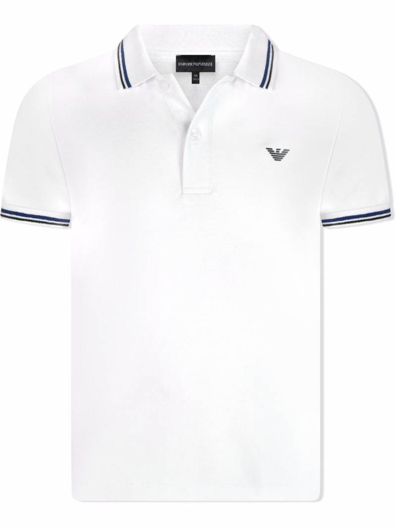 Emporio Armani Kids logo-print cotton polo shirt - White von Emporio Armani Kids